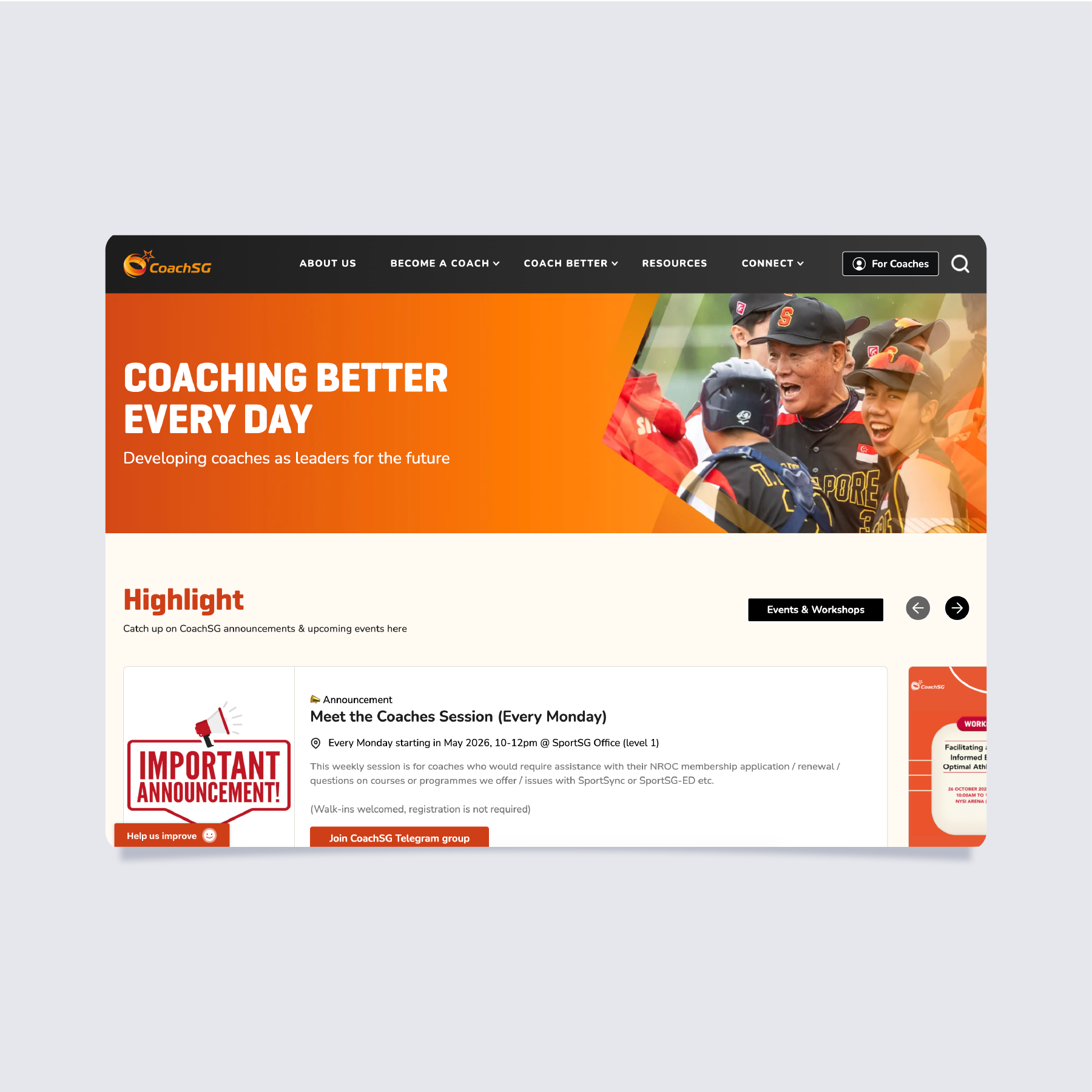 CoachSG Website